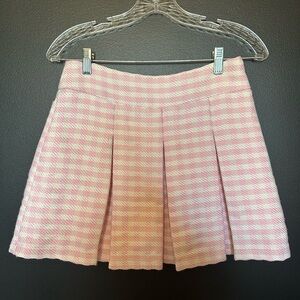 Aqua Pink Plaid Pleated Skater Skirt